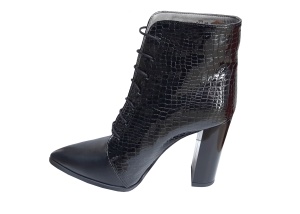 Ghete dama elegante negre din piele naturala croco si box - NA0123 - Img 5