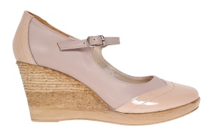 Marimea 36, 37 Pantofi dama din piele naturala bej cu varf lacuit LP104BEJBEJ - Img 5