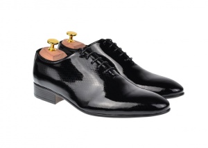Marimea 39 Pantofi barbati eleganti din piele naturala GKR 024 Negru Lac - Img 2