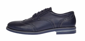 Marimea 41 Pantofi barbati casual din piele naturala bleumarin 411BLMBOX - Img 2