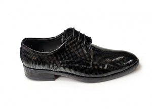 Marimea 44 Pantofi barbati eleganti, din piele naturala, Negru Lac LPB101LACG - Img 2