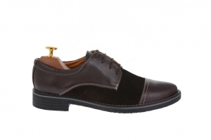 Oferta marimea 37, pantofi barbati casual din piele naturala, culoare maro, LPAMM - Img 4