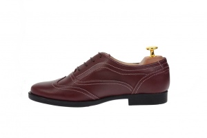 Oferta marimea 37 Pantofi dama, casual din piele naturala, culoare grena, LP29GRENA - Img 2