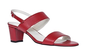 Oferta marimea 37 Sandale dama din piele naturala cu toc de 5cm Rosu LNA59ROSU - Img 7