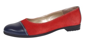 Oferta marimea 38 Balerini dama casual din piele naturala Rosu - Bleumarin LRUTBLR - Img 3