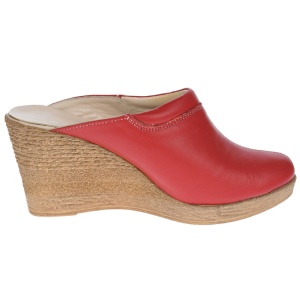 Oferta marimea 39, 40 - Saboti dama rosii din piele naturala, platforme de 7 cm - LTEA19ROSU - Img 3