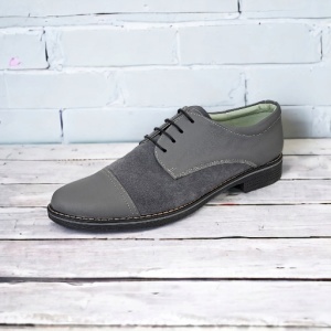 OFERTA marimea 39, 41, Pantofi barbati casual din piele naturala, culoare Gri - L858GG - Img 9