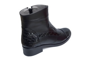 OFERTA marimea 39 - Ghete dama elegante negre din piele naturala croco si box - LNA322CRNP - Img 5