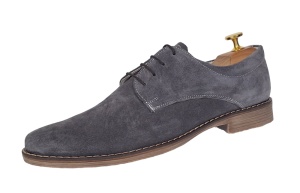 Oferta marimea 40 -Pantofi barbati casual din piele naturala intoarsa gri, LPAGRIVEL2 - Img 6