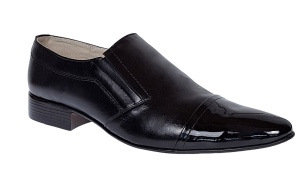 OFERTA! marimea 41, 43, 44 - Pantofi barbati, eleganti, din piele naturala cu varf Negru LAC LP61NLAC - Img 3
