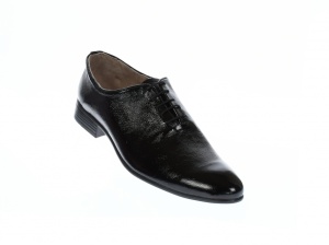 Oferta marimea 41, 44 - Pantofi barbati eleganti negri, din piele naturala lacuita, LMOD1LACSIF - Img 4