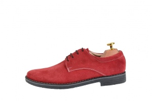 OFERTA marimea 41- Pantofi barbati casual din piele naturala intoarsa, culoare visiniu - LPAVELV - Img 3