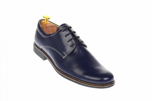Oferta marimea 42 - Pantofi barbati, casual- eleganti, din piele naturala, bleumarin inchis, LP80BLM