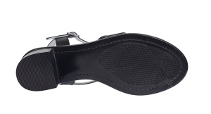 Oferta marmea 36 Sandale dama din piele naturala cu toc de 5cm, Negru, LS8NLAC - Img 5