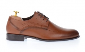 Oferta Pantofi barbati eleganti din piele naturala pe calapod lat, Maro SIR011M - Img 5