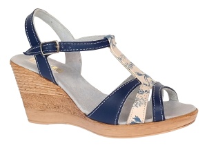 Oferta Sandale dama, din piele naturala, Toc 7 cm Albastru, Color LS47BL1 - Img 4