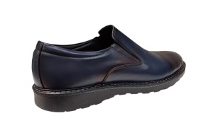 Pantofi barbati casual, cu elastic, piele naturala, Blue Navi, CORSAELBLM - Img 4