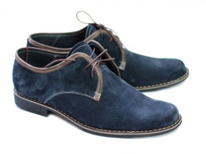 Pantofi barbati casual din piele Intoarsa naturala bleumarin P80VELBL - Img 4