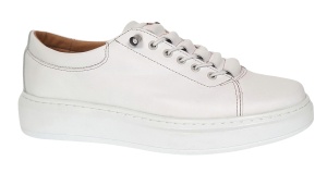 Pantofi barbati casual din piele naturala Alb GK96A - Img 3