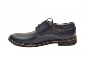 Pantofi barbati, casual din piele naturala bleumarin, 75BOND - Img 3