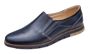 Pantofi barbati, casual din piele naturala, Bleumarin, GKR81BLU - Img 3