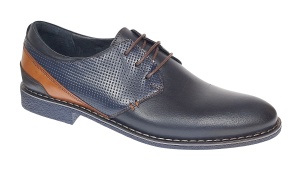 Pantofi barbati casual din piele naturala bleumarin SIR142BL - Img 7