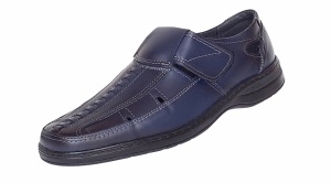 Pantofi barbati casual din piele naturala, calapod lat - Model GKR24 Bleumarin - Img 3