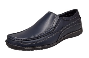 Pantofi barbati casual din piele naturala cu elastic Bleumarin, GKR82BLU - Img 6