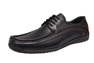 Pantofi barbati casual din piele naturala cu siret Negru GKR100N - Img 5