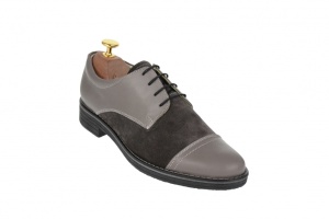 Pantofi barbati casual din piele naturala, culoare gri, PAGG