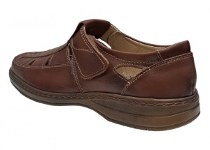 Pantofi barbati casual din piele naturala, decupati, cu scai, calapod lat - GKR24M - Img 5