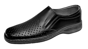Pantofi barbati casual din piele naturala - Model perforat Negru 504N - Img 2