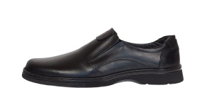 Pantofi barbati casual din piele naturala pe calapod lat cu elastic GKR104N - Img 7