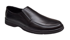 Pantofi barbati casual din piele naturala pe calapod lat Negru GKR1XN - Img 3