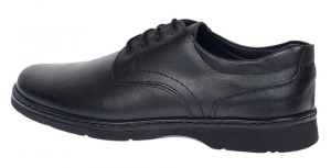 Pantofi barbati casual din piele naturala pe calapod lat Negru GKR5XN - Img 5