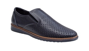 Pantofi barbati casual perforati din piele naturala Bleumarin - GKR506BL - Img 6