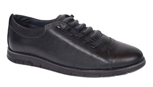 Pantofi barbati casual piele naturala de culoare neagra GKR120N