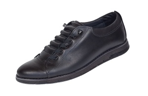 Pantofi barbati casual piele naturala de culoare neagra GKR120N - Img 7