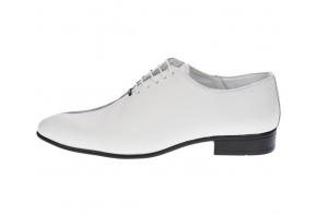 Pantofi barbati de ceremonie din piele naturala doua culori Alb si Bleumarin MOD1ALBBL - Img 4