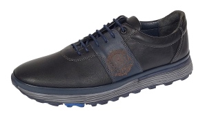 Pantofi barbati din piele naturala - Model Casual - Sport Negru Bleumarin 505ESC - Img 9