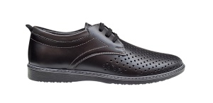 Pantofi barbati din piele naturala - Model Sport Casual Perforat Negru 129N - Img 6