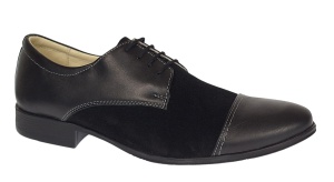 Pantofi barbati eleganti din piele naturala box cu piele intoarsa - 959NBV Marimea 40