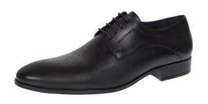 Pantofi barbati eleganti din piele naturala cu siret SIR015 Negru - Img 3