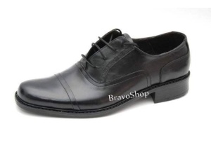 Pantofi barbati eleganti din piele naturala de culoare neagra, P37NS