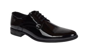 Pantofi barbati eleganti din piele naturala - Model Klaime Negru Lac - Img 3