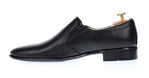 Pantofi barbati eleganti din piele naturala - Model Negru fara siret NIC142NEL - Img 5