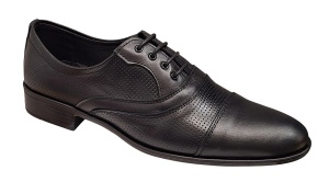 Pantofi barbati eleganti din piele naturala - Model Negru Matritat 18N - Img 1