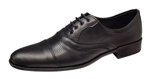 Pantofi barbati eleganti din piele naturala - Model Negru Matritat 18N - Img 2
