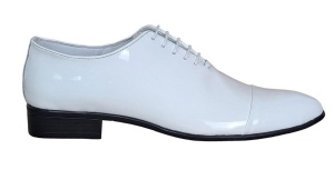 Pantofi barbati eleganti pentru ceremonii din piele naturala lac, alb MOD1ALAC - Img 8