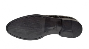 Pantofi barbati office, eleganti din piele naturala, Croco, Negru, LAC, TEST61NC - Img 3